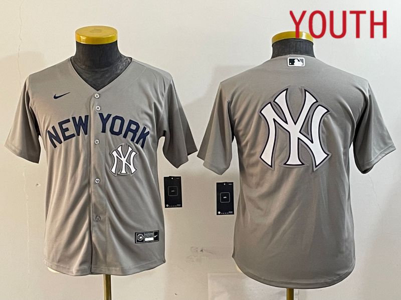 Youth New York Yankees Blank Grey Game 2024 Nike MLB Jersey style 121814